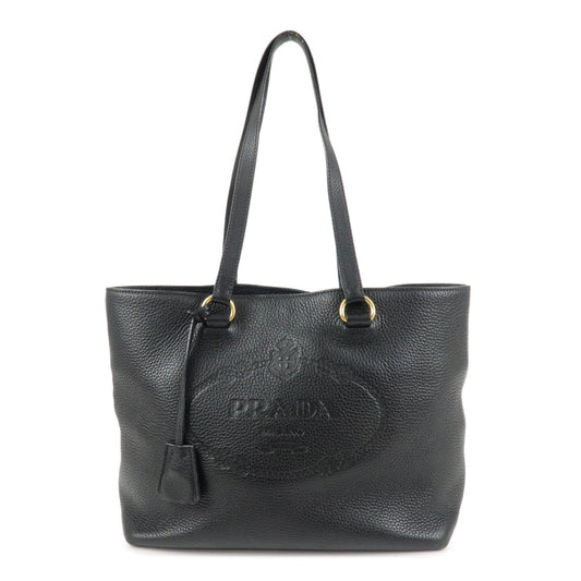 Tote Bag Shoulder Bag d Leather Black Logo