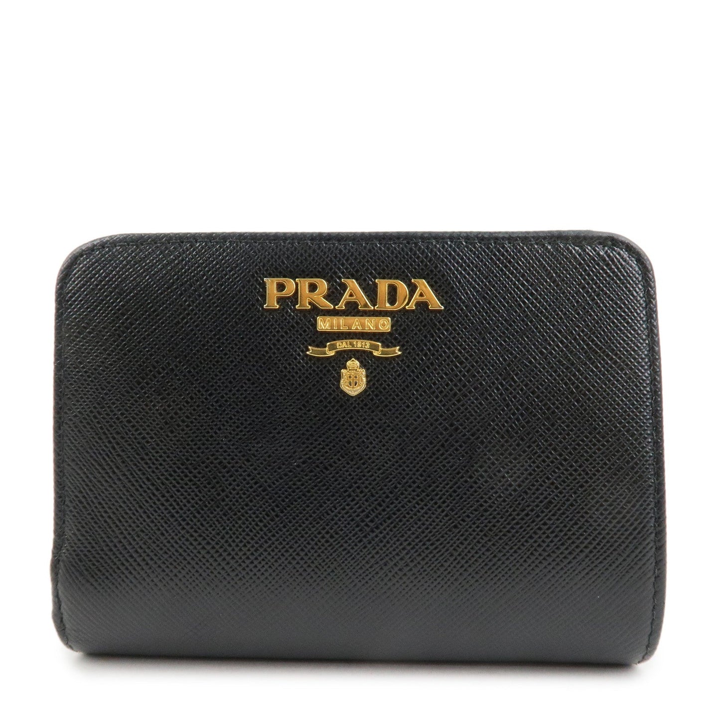 Bi-Fold Wallet d Leather Saffiano Black Handbag