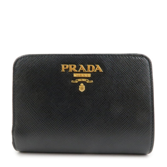 Bi-Fold Wallet d Leather Saffiano Black Handbag