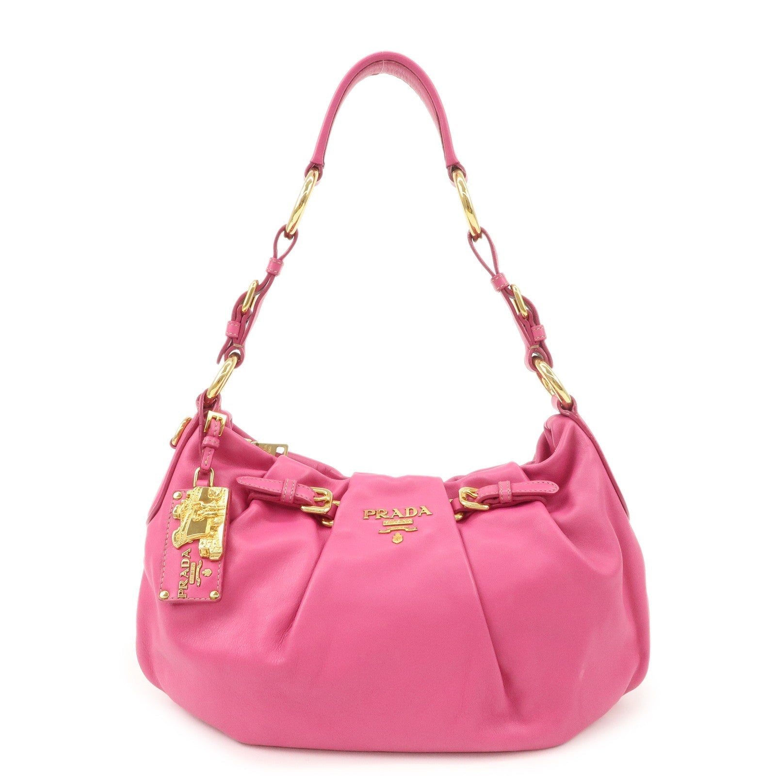 Shoulder Bag HDW Leather Pink Gold