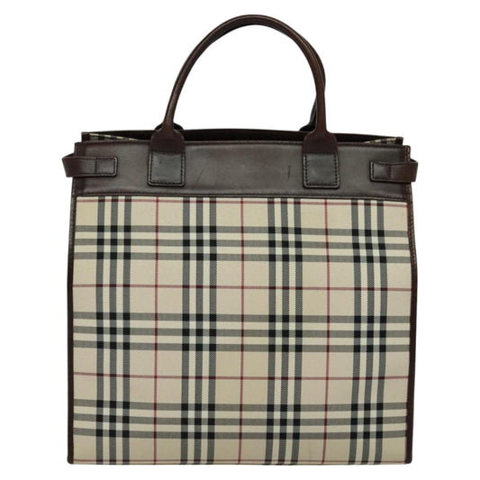 Burberry Nova Check Tote Bag Canvas Beige Tote Bag 26