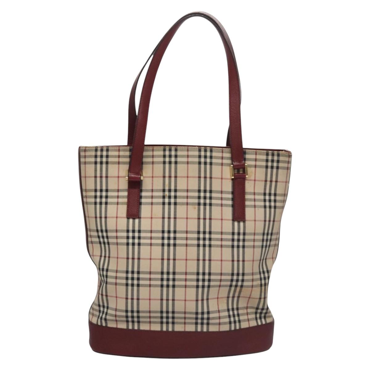 Burberry Nova Check Tote Bag Canvas Beige Tote Bag 138