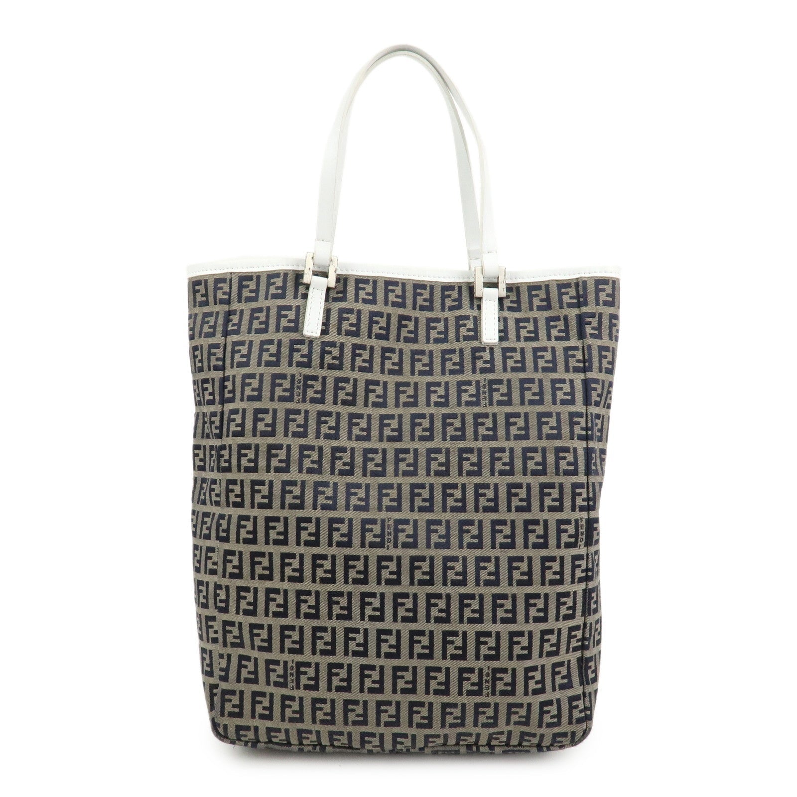 Tote Bag Zucchino Hand Bag Leather Canvas Navy