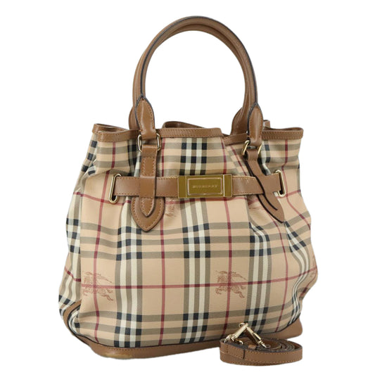 Burberry Nova Check Tote Bag Canvas Beige Tote Bag 57