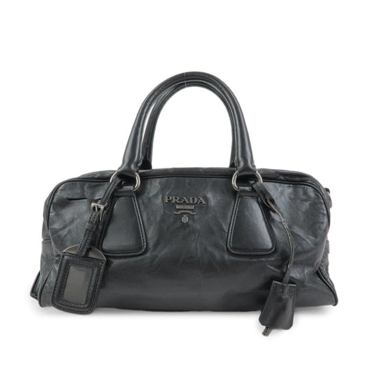 Boston Bag Hand Bag Leather Black Handbag