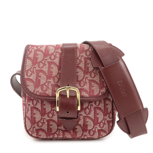 Dior Shoulder Bag Christian Trotter Jacquard Burgundy Leather