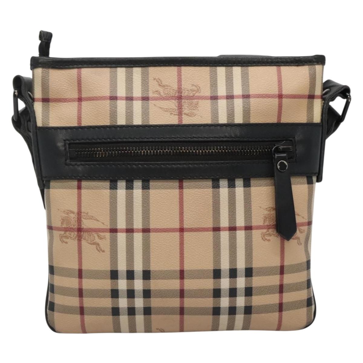 Burberry Nova Check Shoulder Bag Leather Beige
