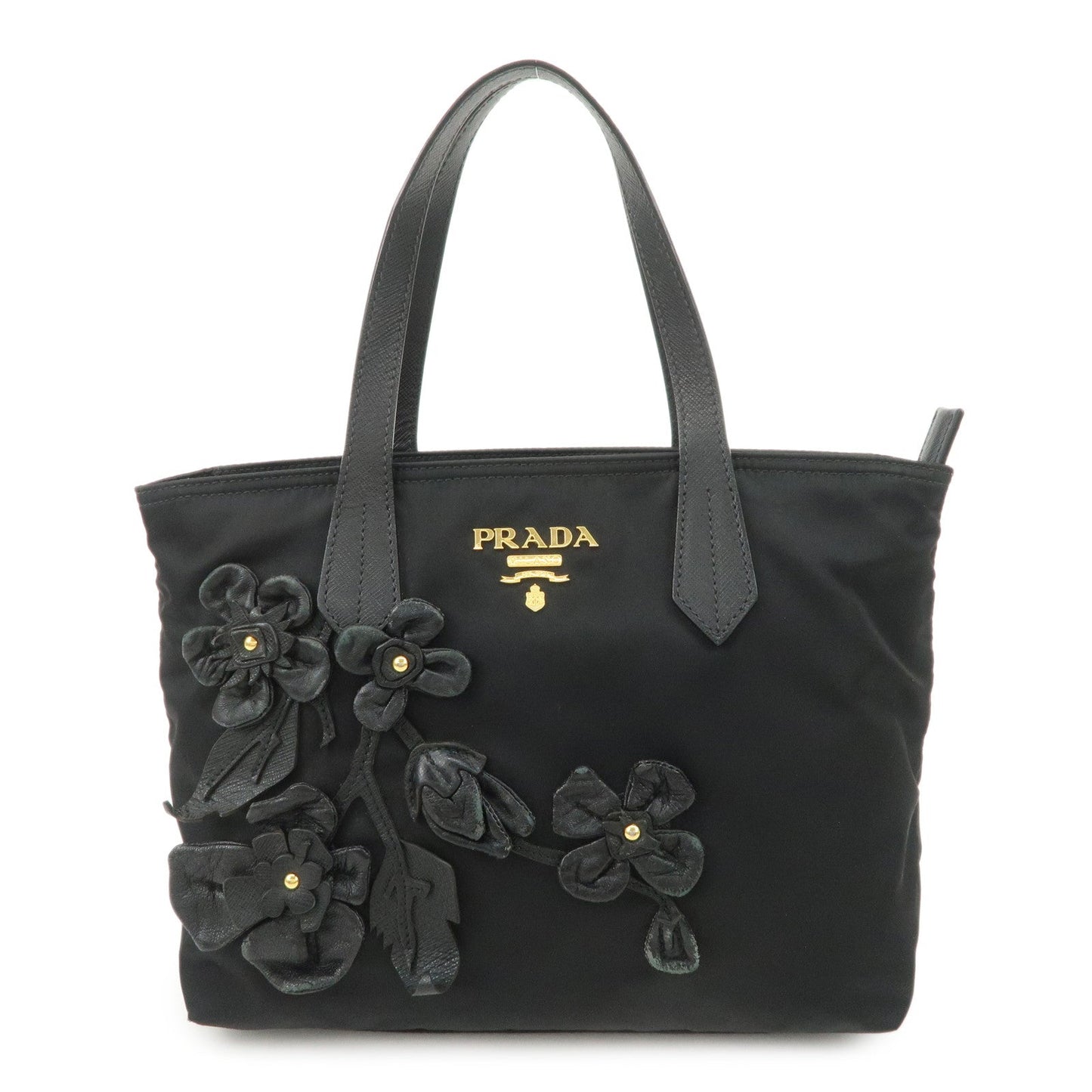 Hand Bag Hardware Leather Nylon Black Handbag