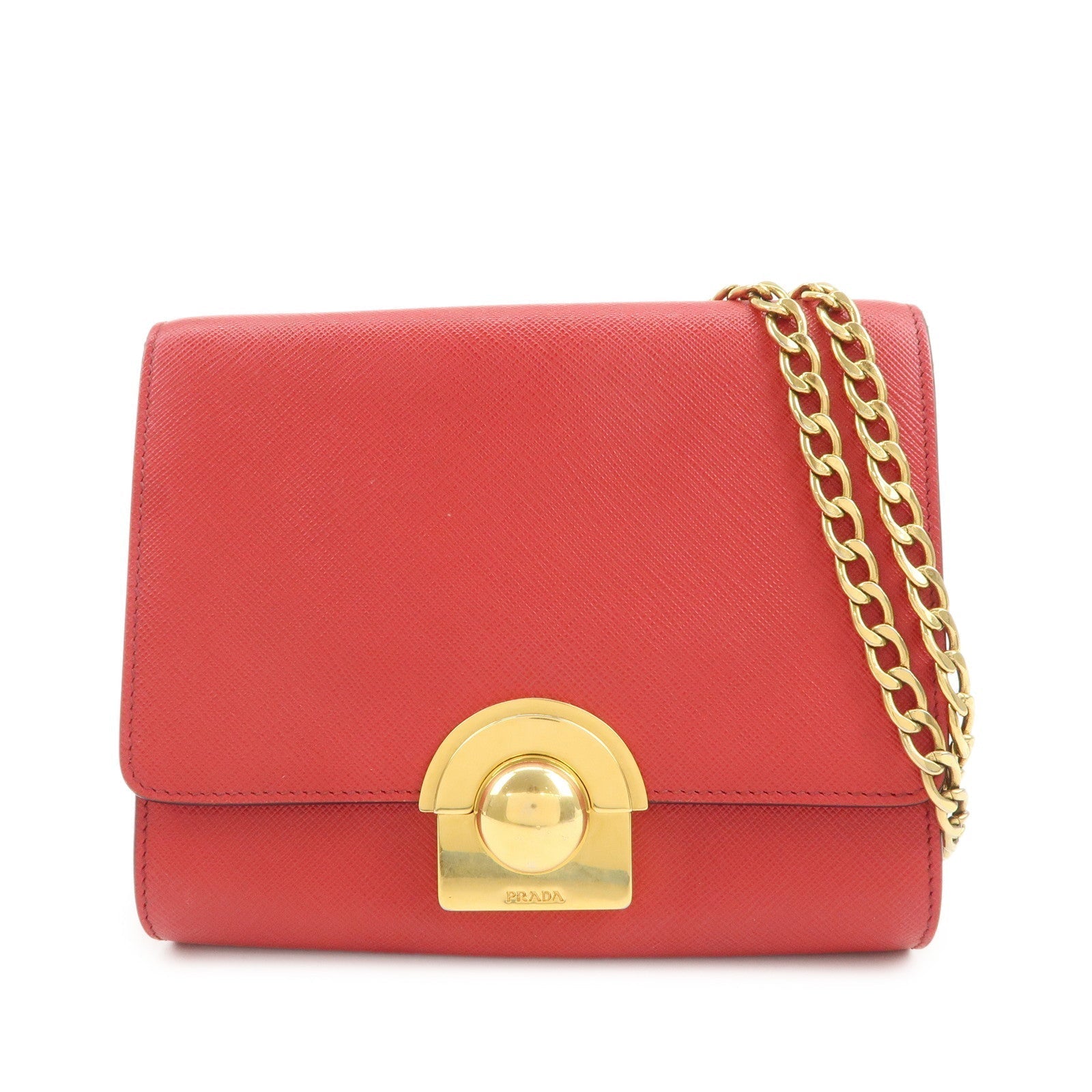 Shoulder Bag Leather Saffiano Red