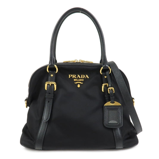 Shoulder Bag Tessuto 2Way Hand Leather Nylon Saffiano