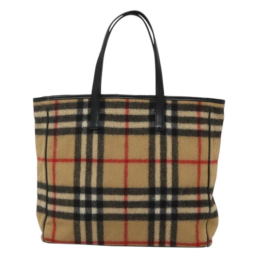 Burberry Nova Check Wool Tote Bag Beige Tote Bag 2