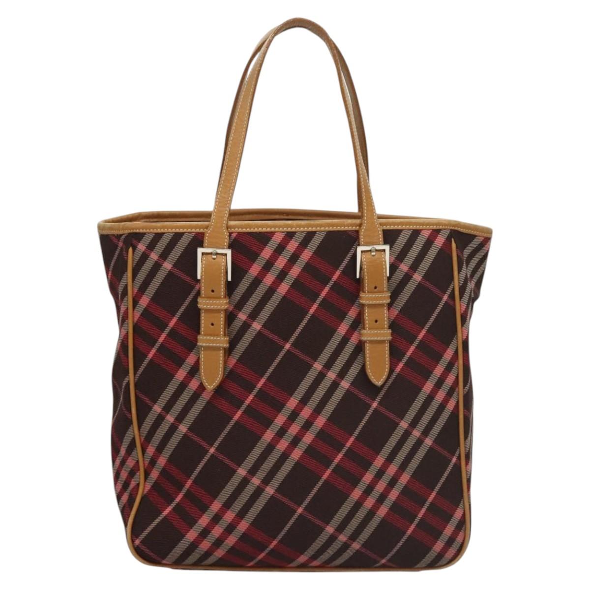 Burberry Nova Check Tote Bag Canvas Pink