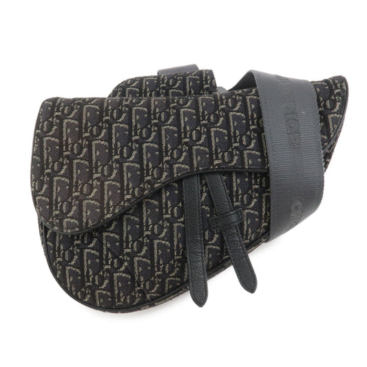 Dior Handbag Christian Oblique Saddle Jacquard Waist Bag Leather Canvas