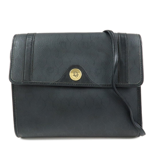 Dior Crossbody Bag Christian Honeycomb PVC Shoulder Leather Black Shoulder Bag