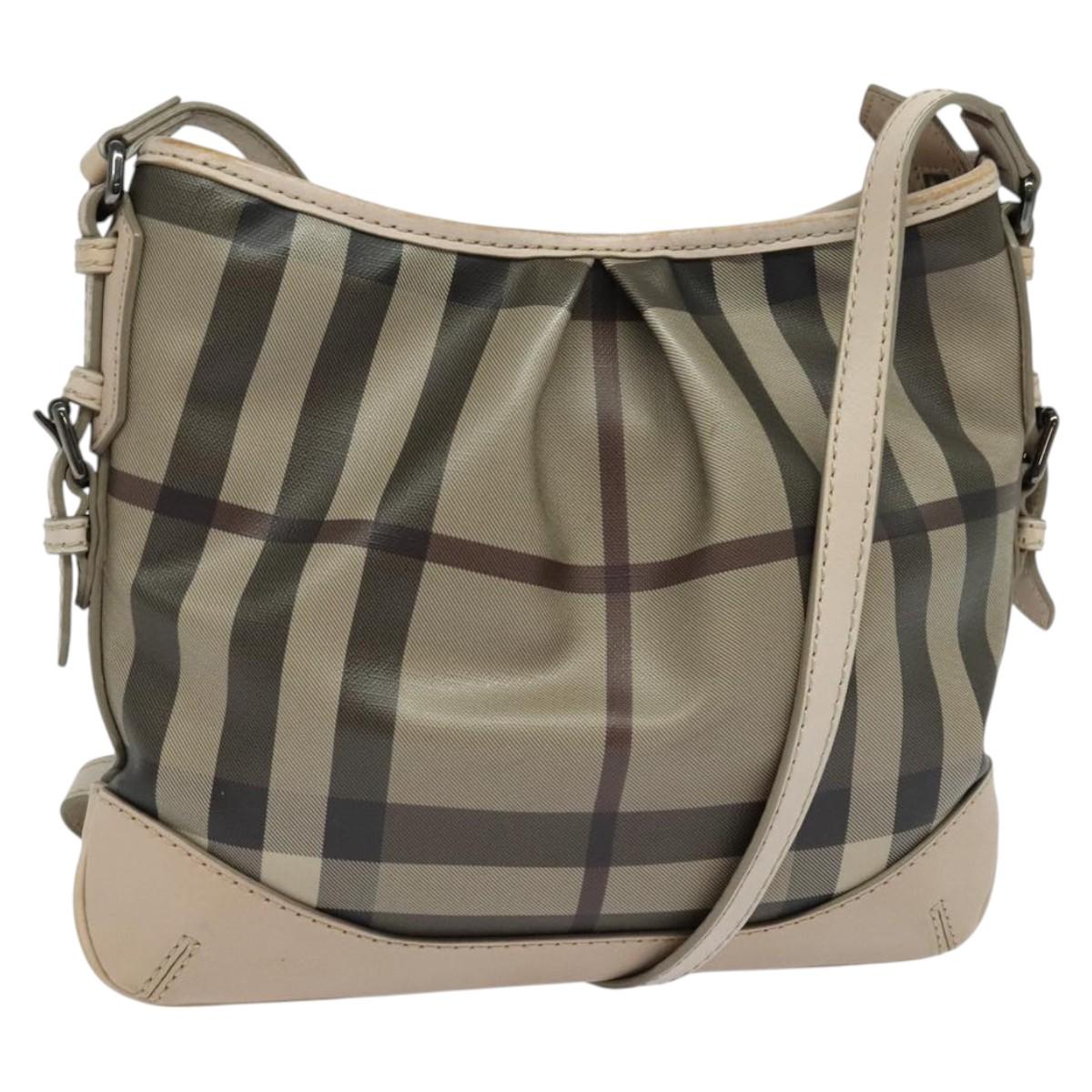 Burberry Nova Check Khaki Shoulder Bag Canvas