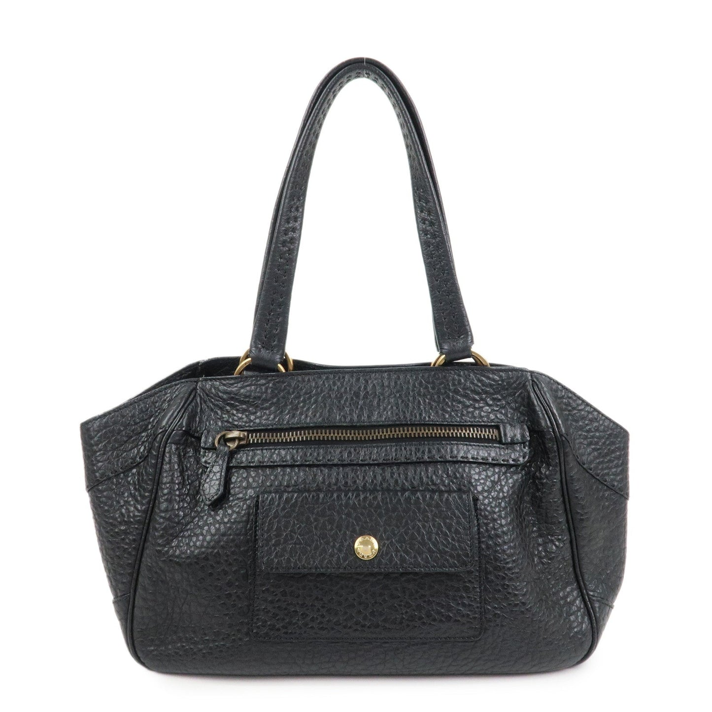 Shoulder Bag Triangle Hand Bag Leather Black Logo