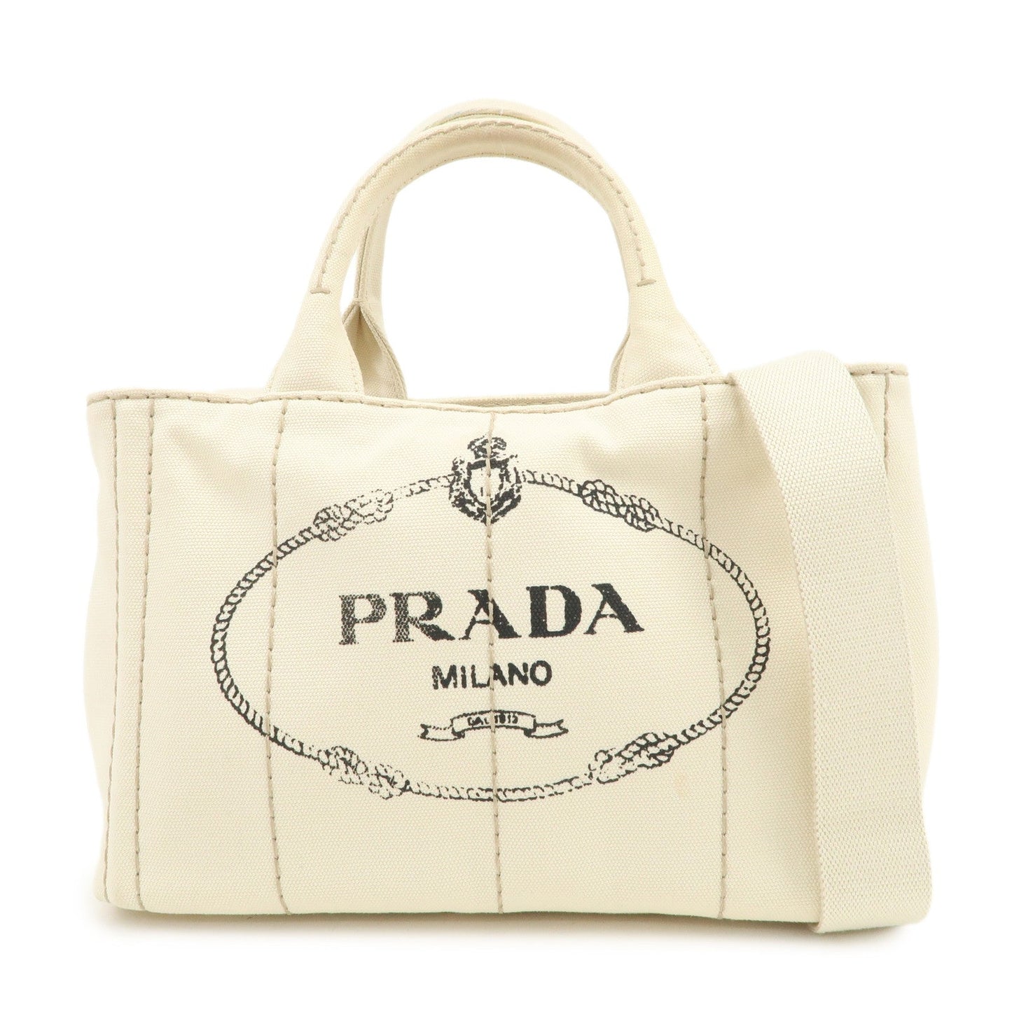 Shoulder Bag Canapa 2Way Hand Ivory Canvas Mini