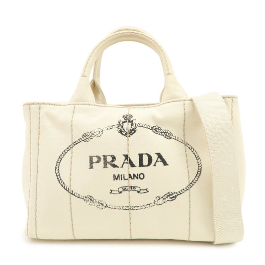 Shoulder Bag Canapa 2Way Hand Ivory Canvas Mini