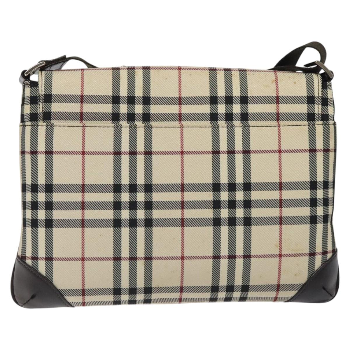 Burberry Nova Check Synthetic Shoulder Bag Beige