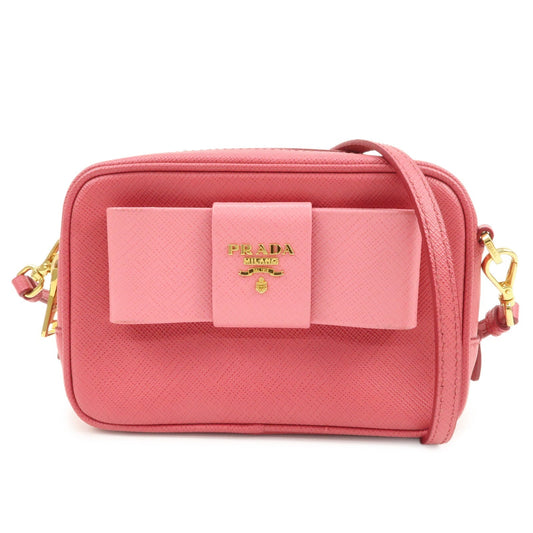 Shoulder Bag Ribbon Camera Bag Leather Saffiano Mini
