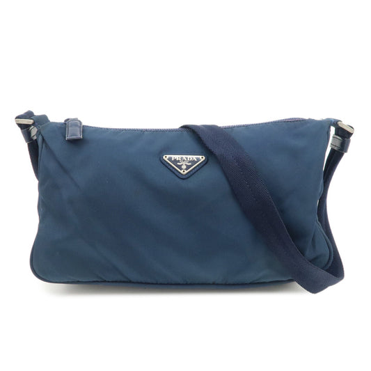 Crossbody Bag Triangle Shoulder Bag Leather Nylon Navy