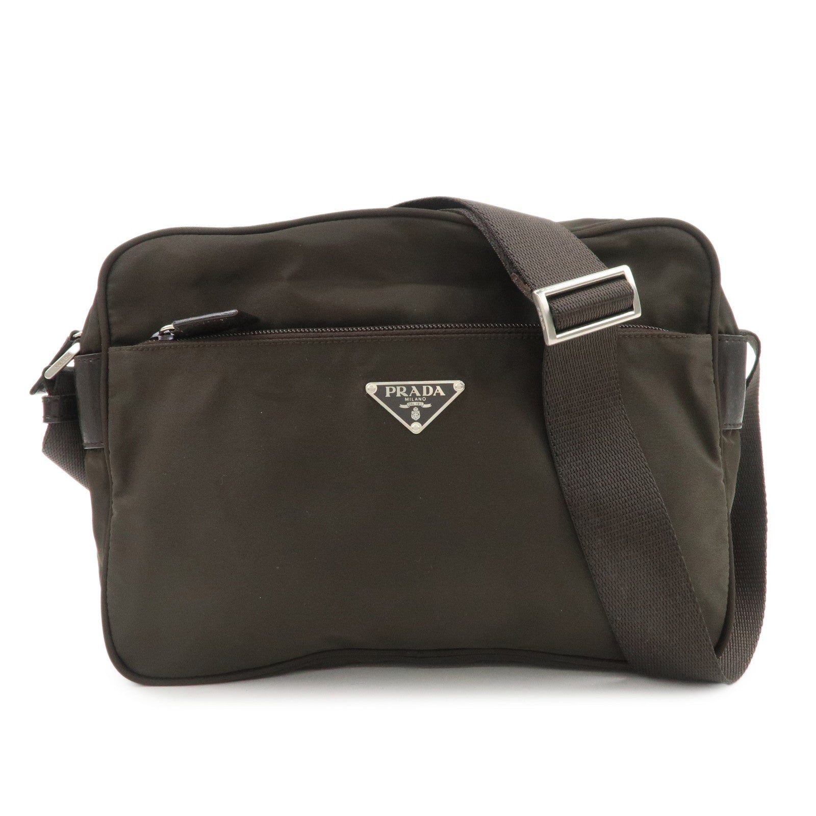 Crossbody Bag Triangle Shoulder Bag Leather Nylon Logo