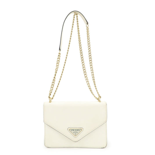 Shoulder Bag Triangle Leather Saffiano Chain