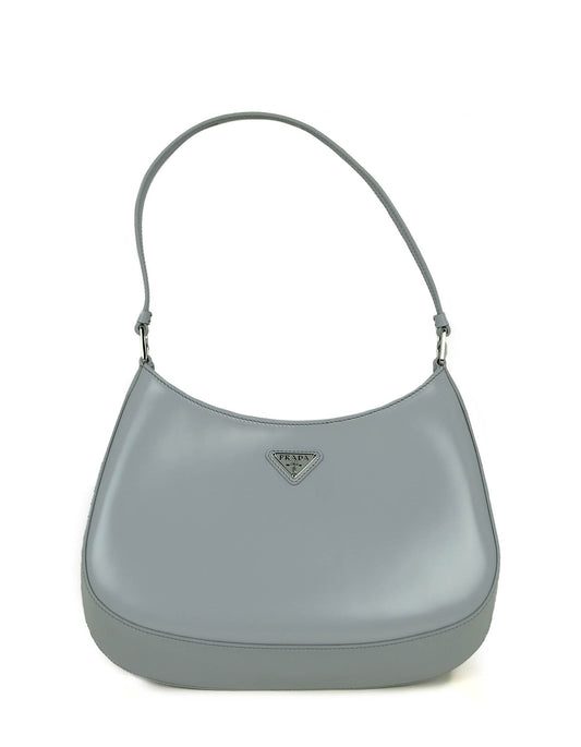 Prada Handbag Cornflower Brushed Calfskin Cleo Shoulder Bag Leather Blue