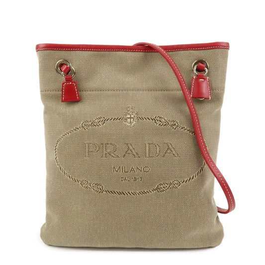 Crossbody Bag Shoulder Bag Leather Canvas Beige