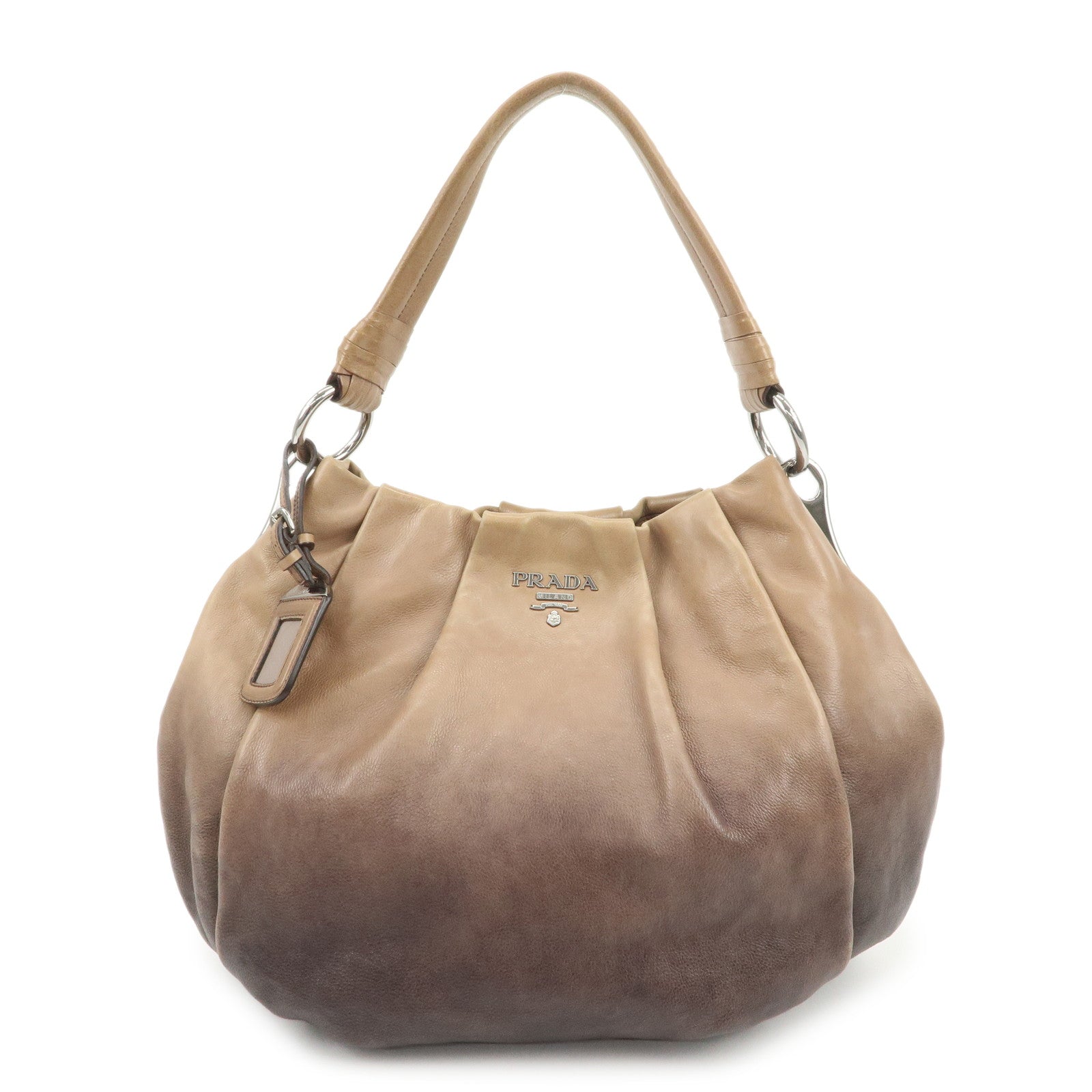 Shoulder Bag Gradation Leather Brown