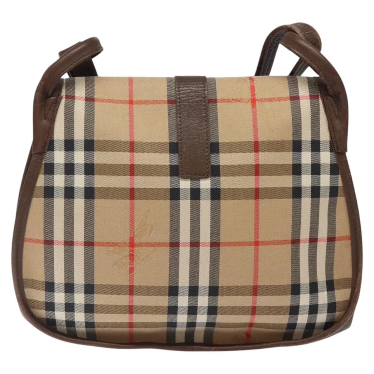 Burberry Haymarket Shoulder Bag Canvas Beige Shoulder Bag 5