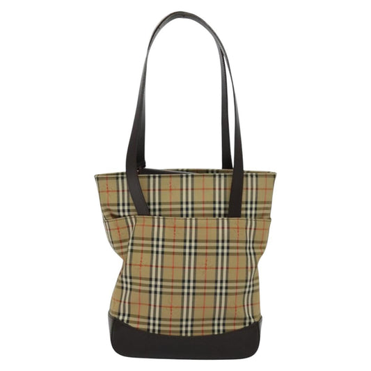 Burberry Nova Check Shoulder Bag Canvas Beige Shoulder Bag 100