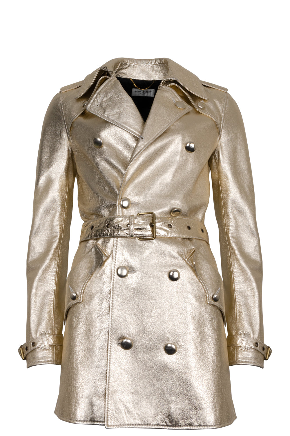 YSL Saint Laurent Coat Leather Gold Handbag