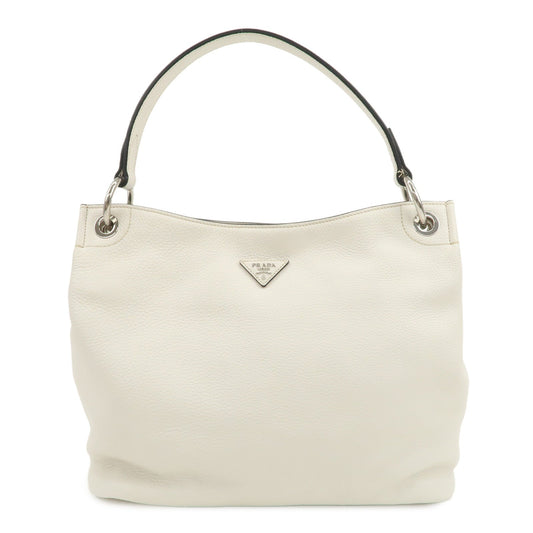 Shoulder Bag Triangle Leather White Logo