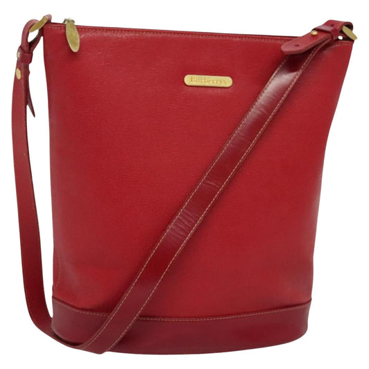 Burberry Nova Check Shoulder Bag Leather Red