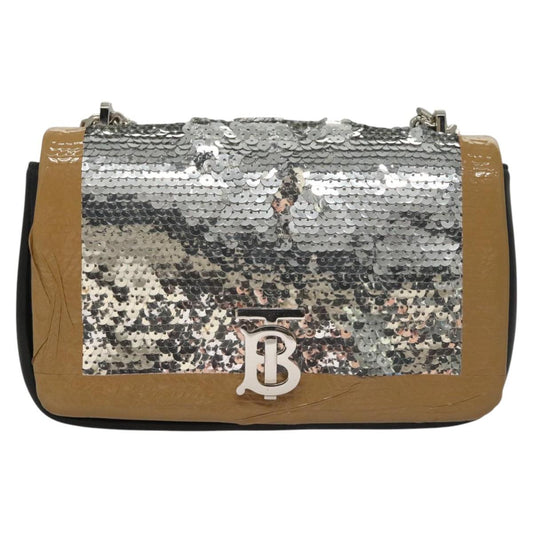 Burberry Lola Shoulder Bag Leather Silver