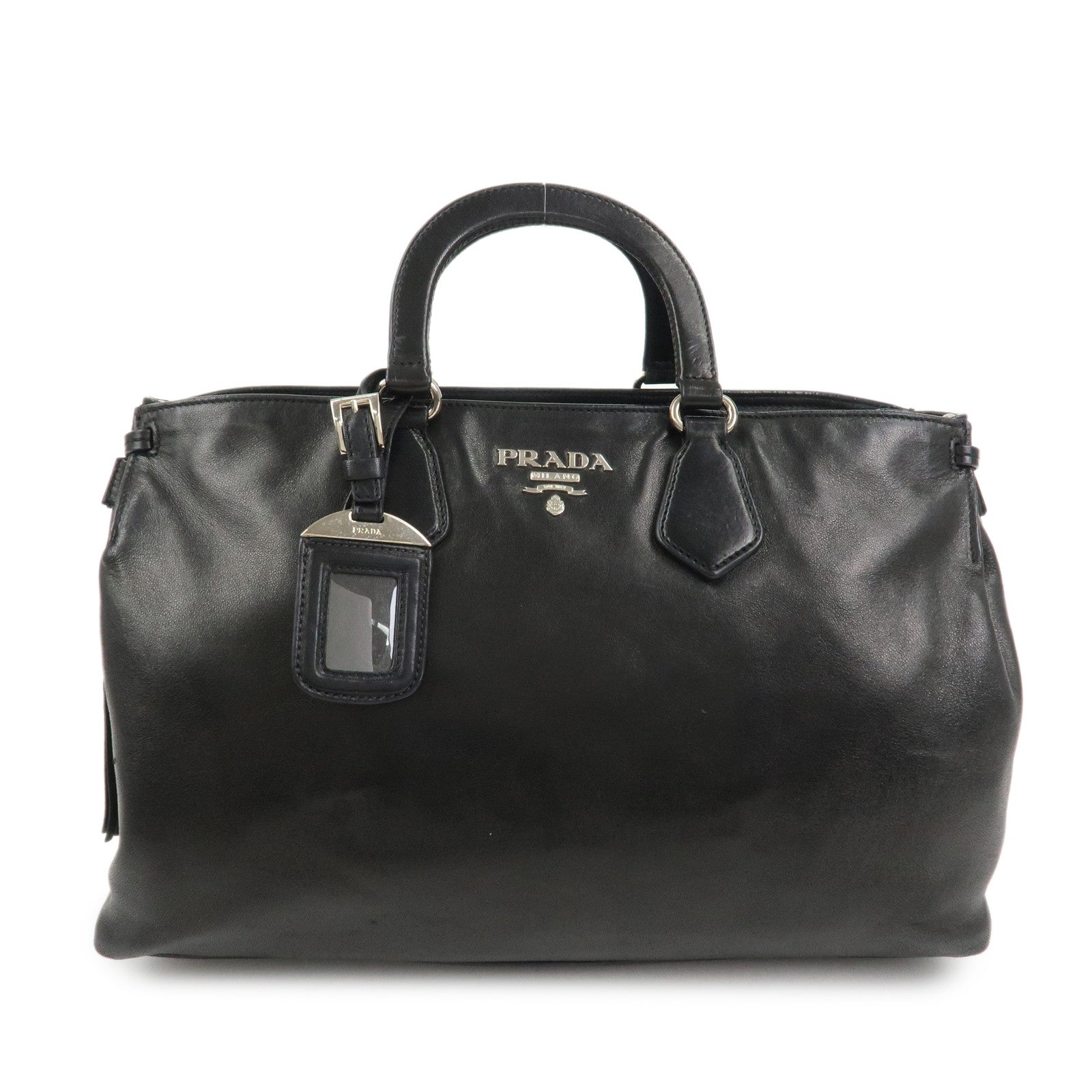 Shoulder Bag Nappa 2Way Bag Hand Bag Leather Black Logo