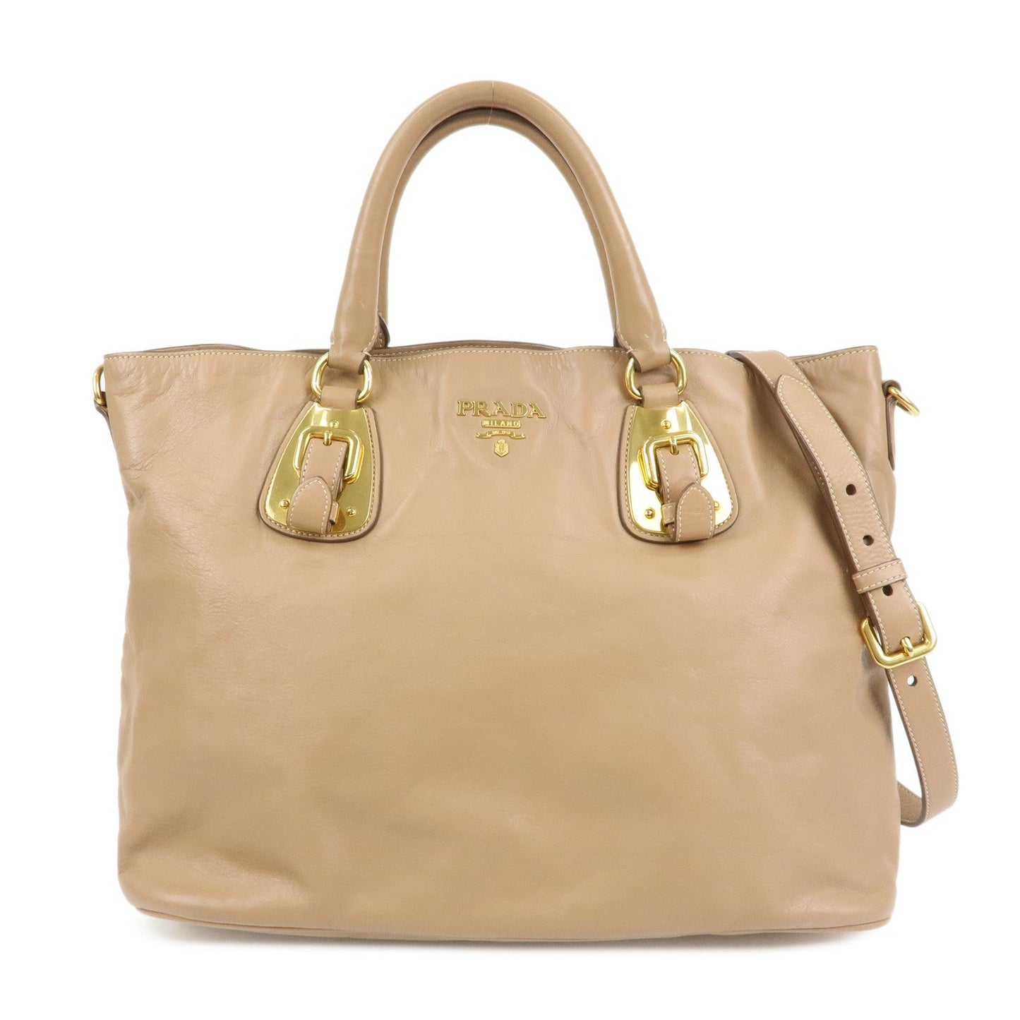 Shoulder Bag Soft Calf 2Way Hand Light Leather Calf Leather Brown