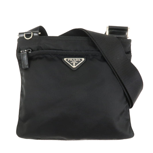 Crossbody Bag Triangle Shoulder Bag Leather Nylon Black