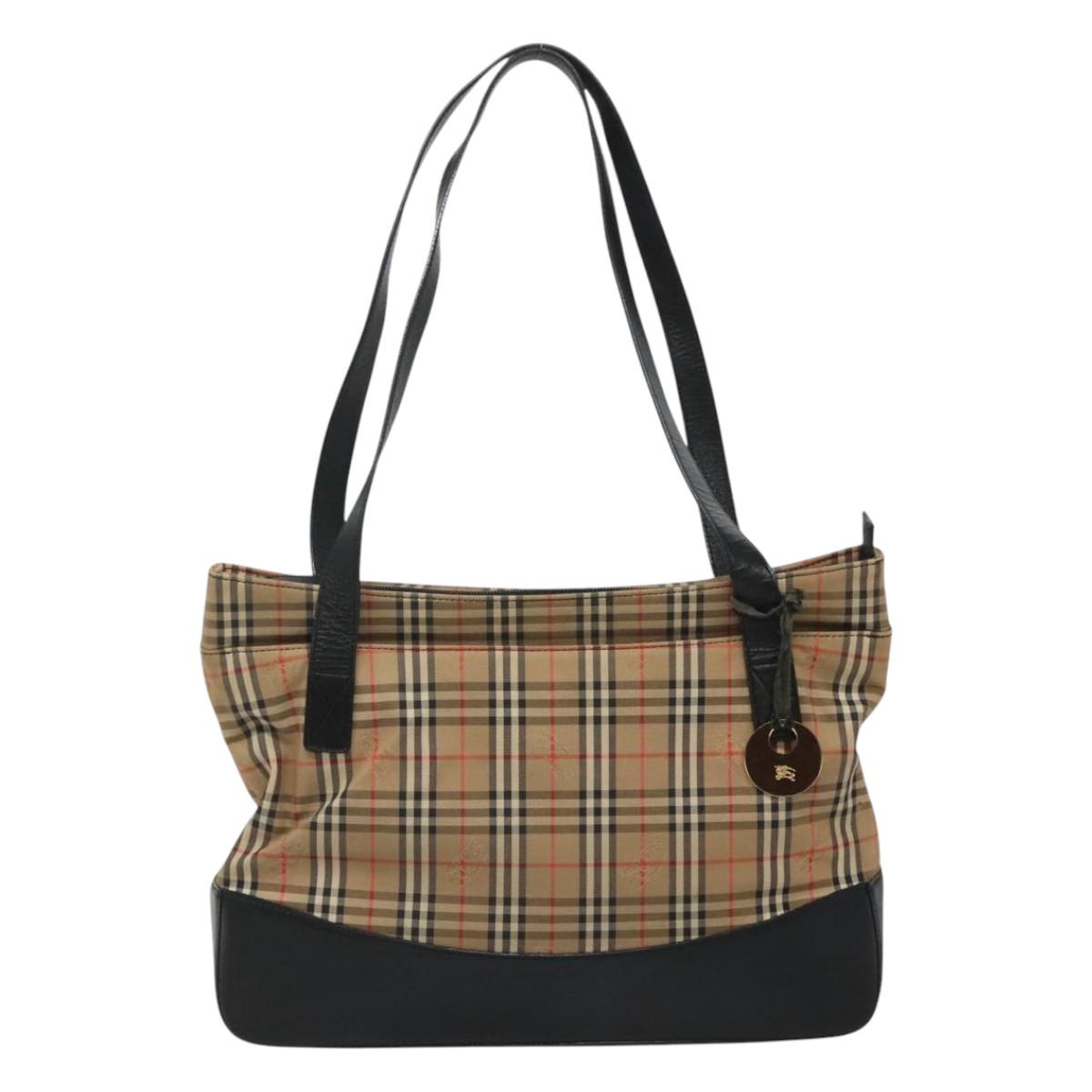 Burberry Nova Check Tote Bag Canvas Beige Tote Bag 25