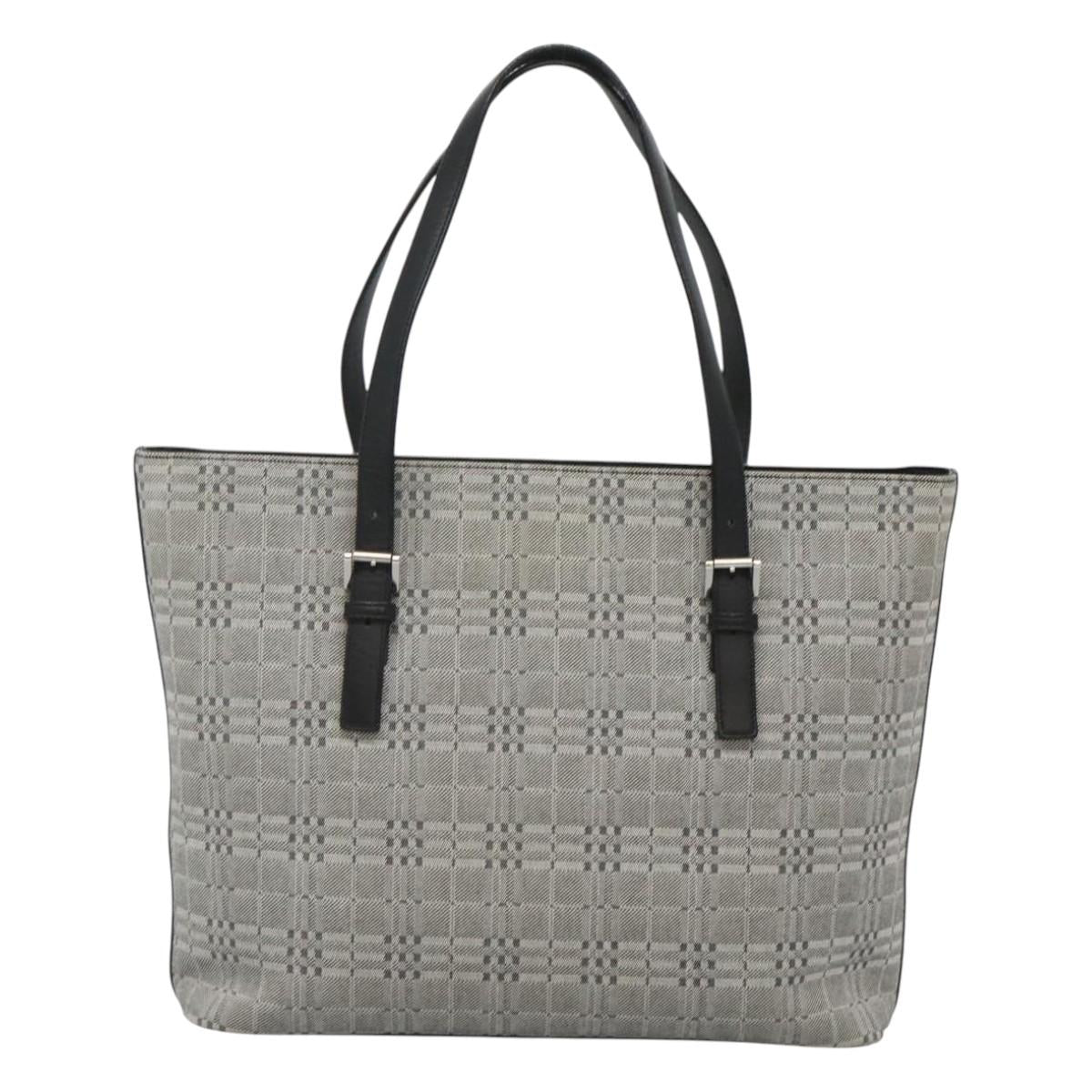 Burberry Nova Check Grey Shoulder Bag Canvas Gray