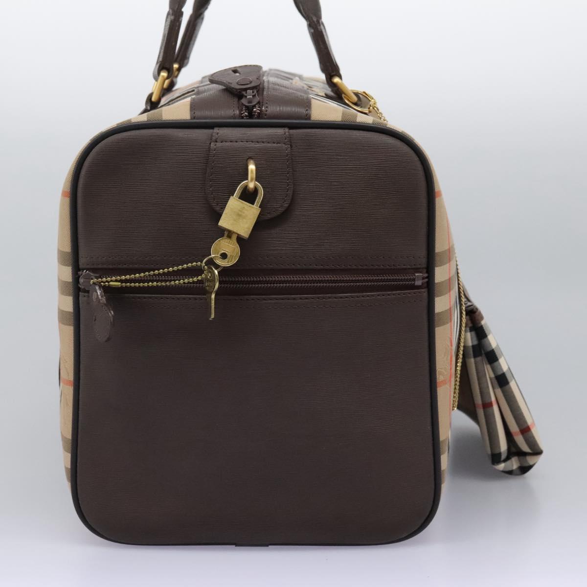 Burberry Haymarket Travel Bag Canvas Beige