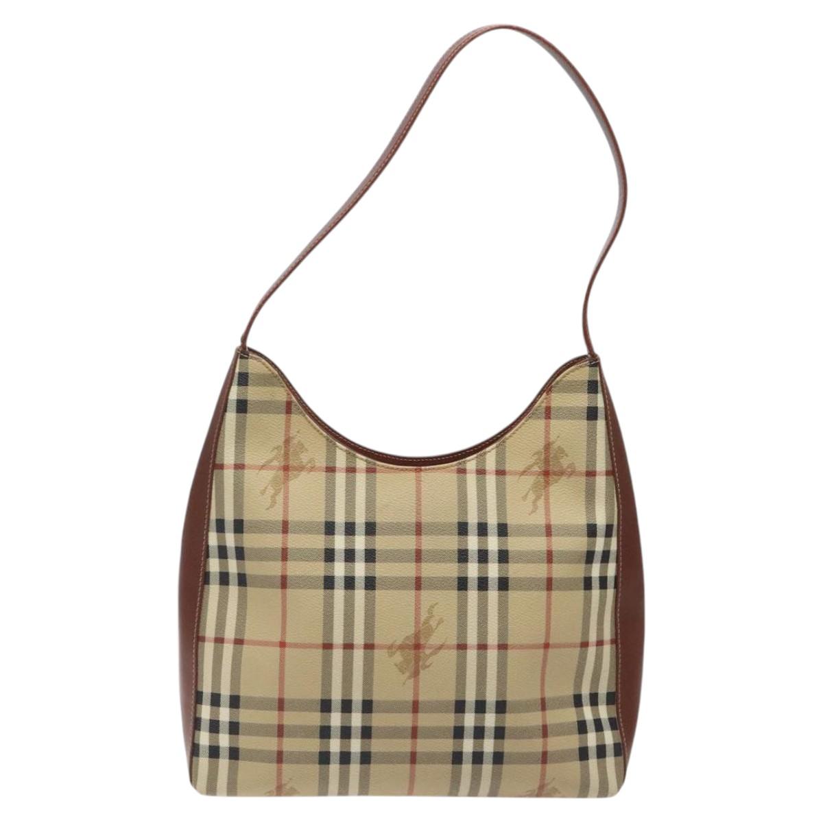 Burberry Haymarket Shoulder Bag Canvas Beige Shoulder Bag 2