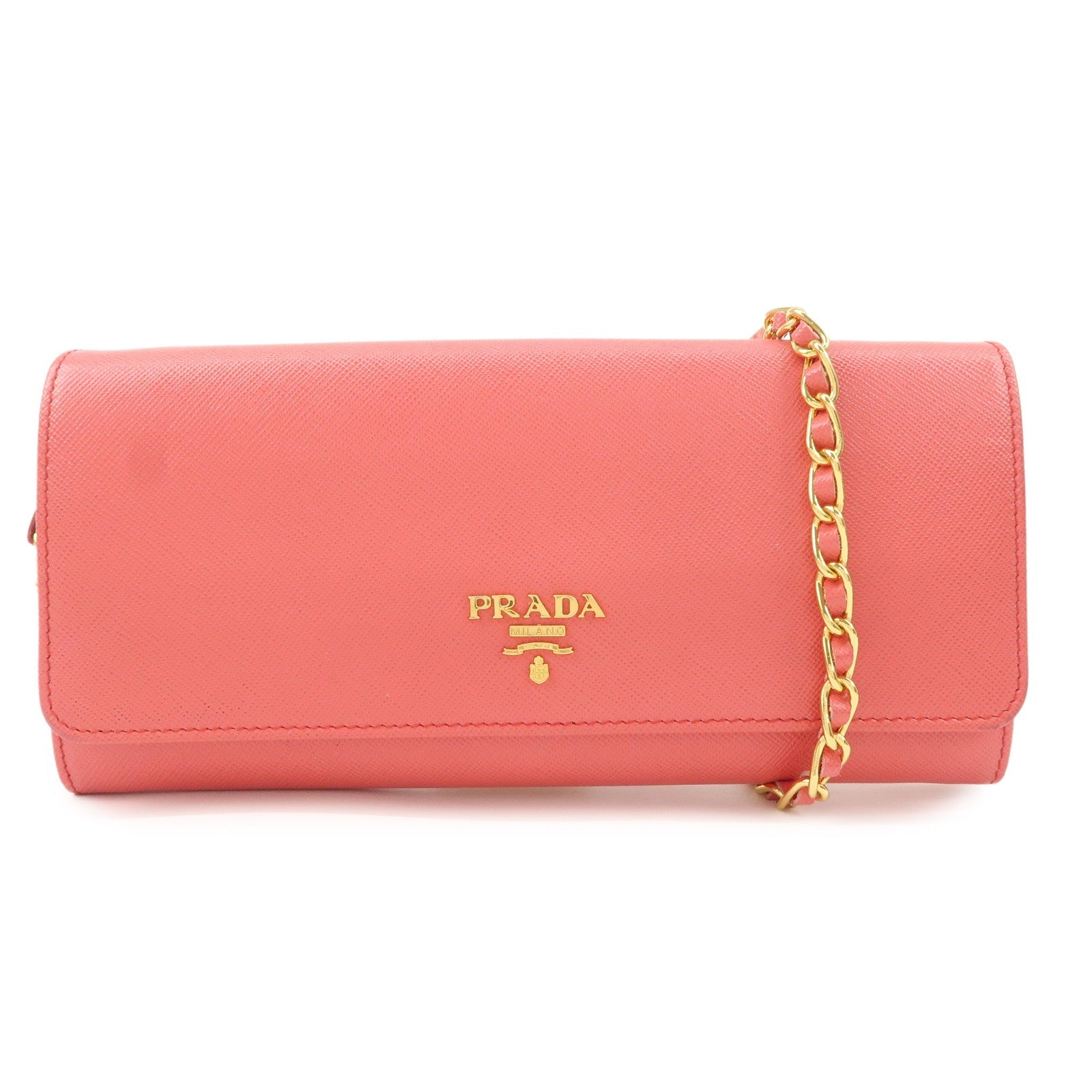 Shoulder Bag Strap Wallet d Metal Saffiano Pink