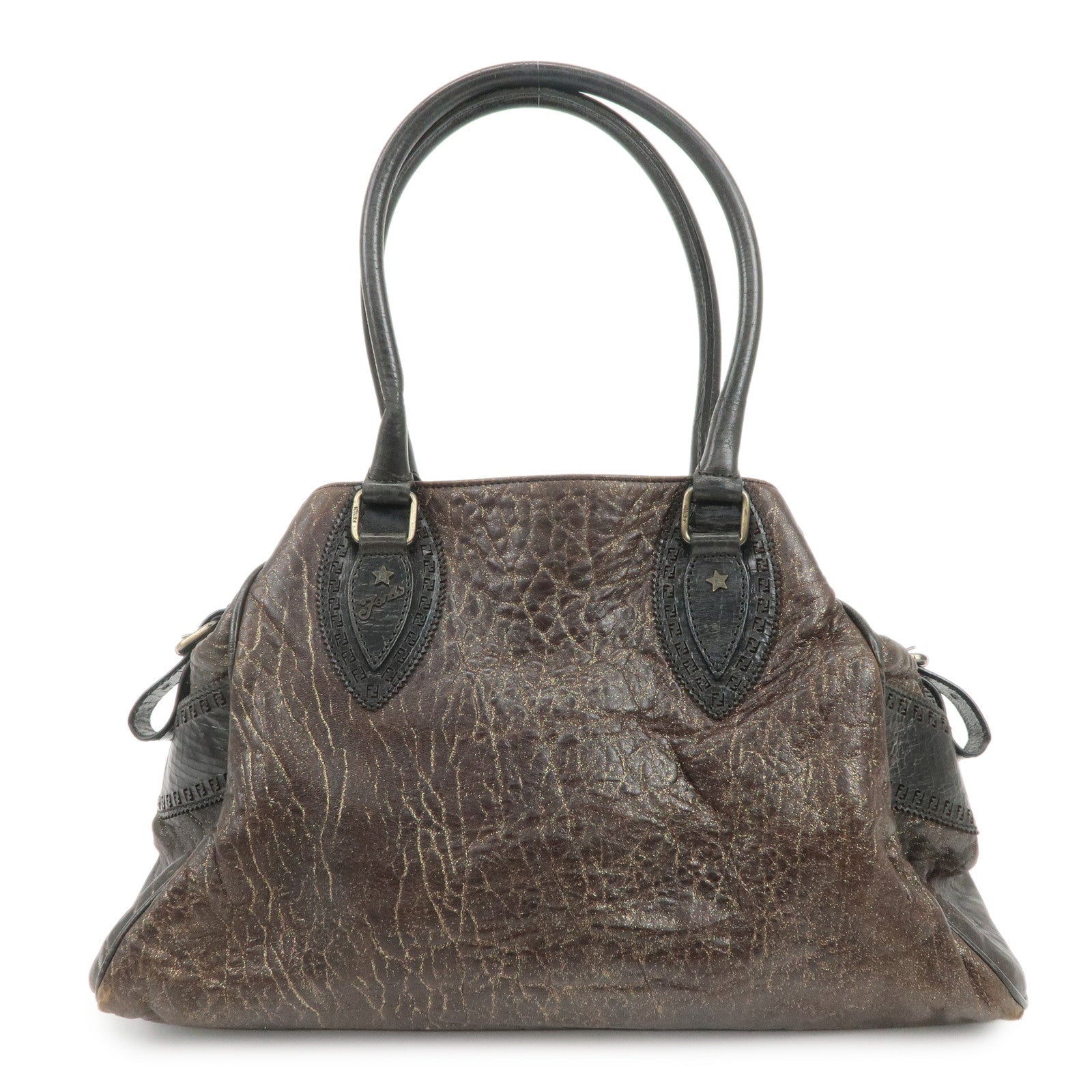 Tote Bag Etnico Shoulder Bag Hand Bag Leather Brown