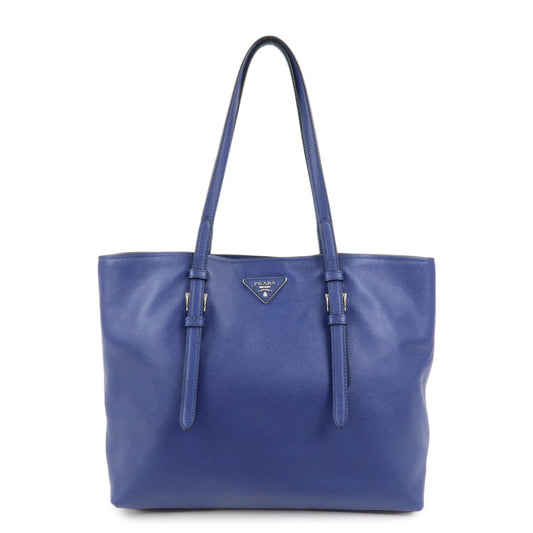 Tote Bag Triangle Tote Shoulder Bag Leather Saffiano Blue