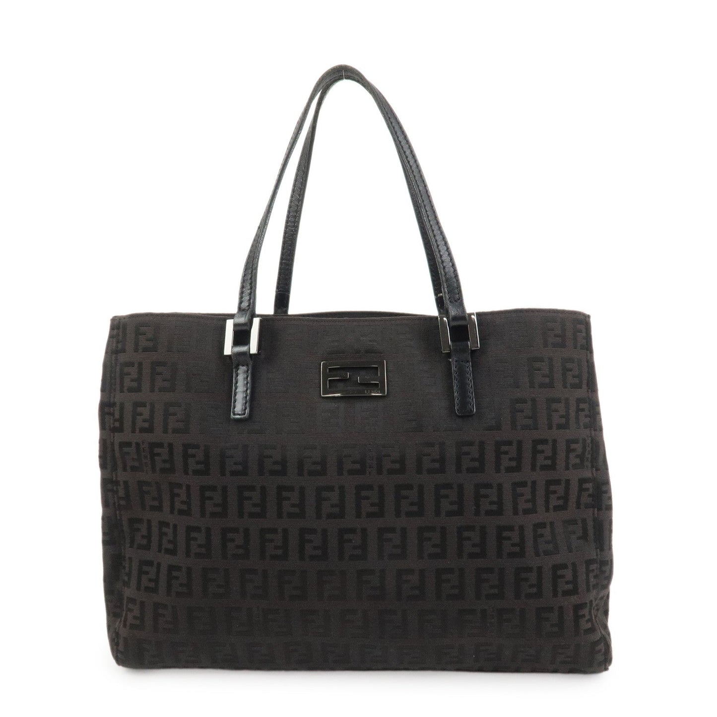 Tote Bag Zucchino Hand Bag Dark Leather Canvas Brown