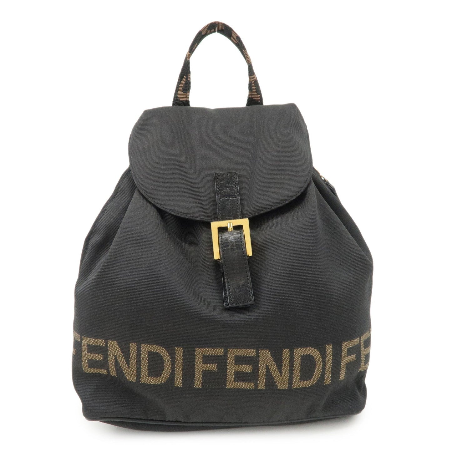 Back Pack Hardware Leather Nylon Black Handbag