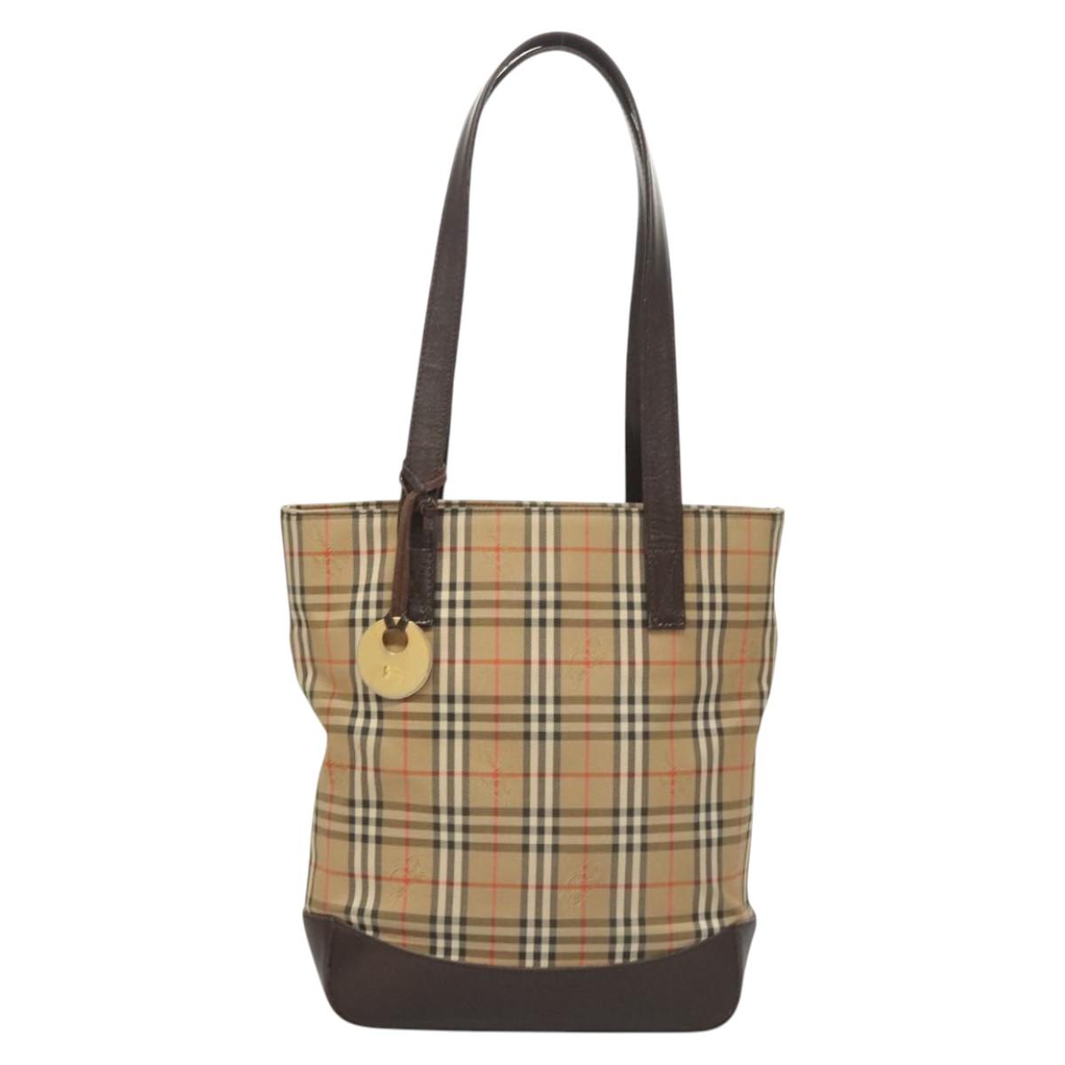 Burberry Nova Check Tote Bag Canvas Beige Tote Bag 47