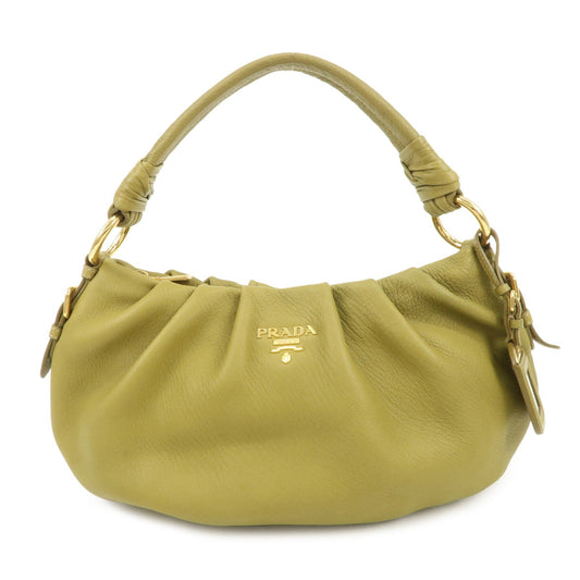 Shoulder Bag Hand Bag Khaki HDW Leather Gold Logo